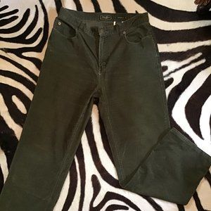 Eddie Bauer 1920 Jeans Olive Corduroy Pants sz 10